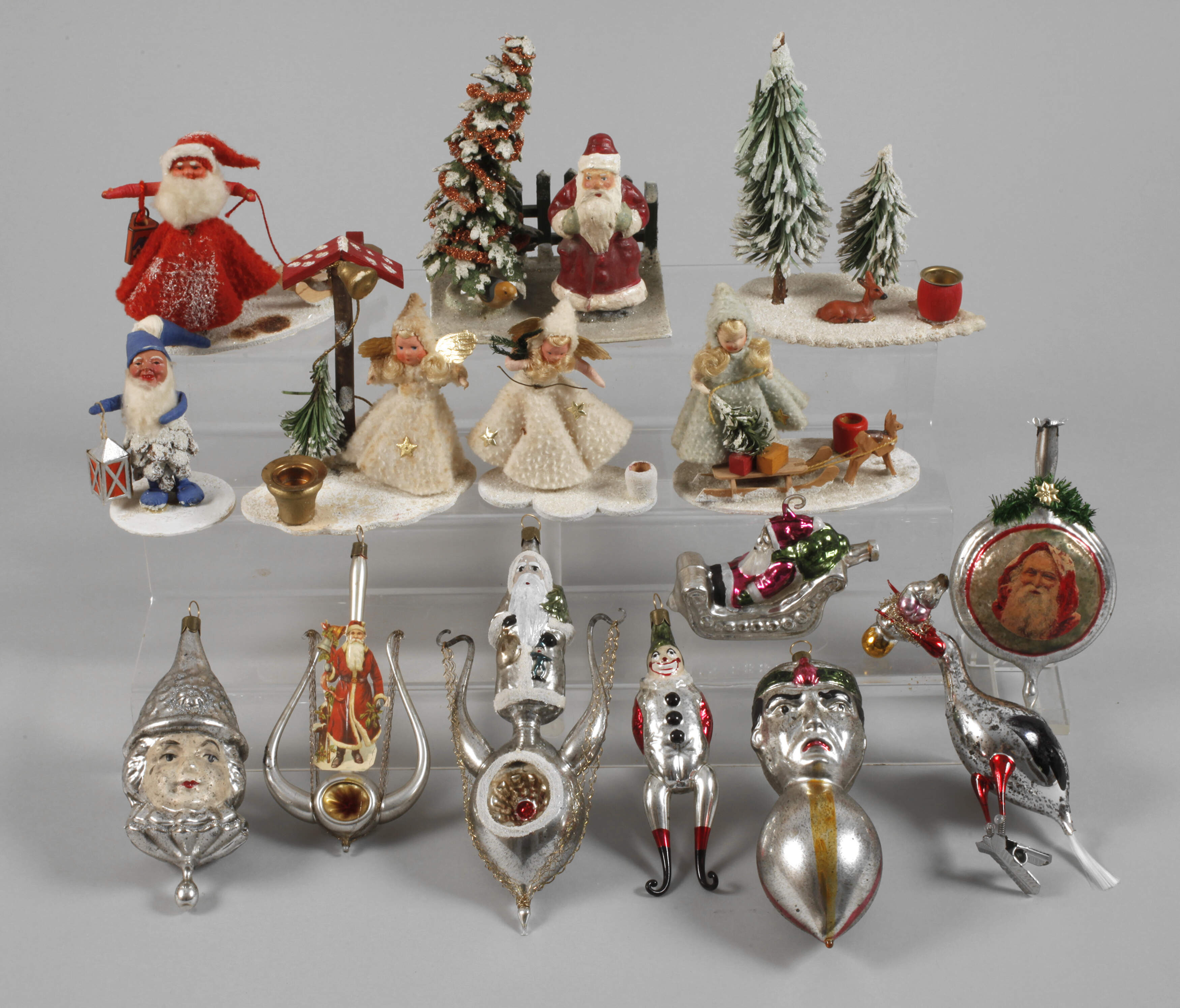 Konvolut Christbaumschmuck und Aufsteller