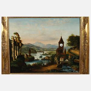 Feine Bilderuhr Biedermeier