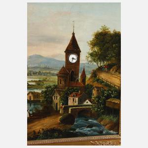 Feine Bilderuhr Biedermeier