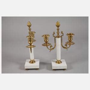 Uhrengarnitur Alabaster