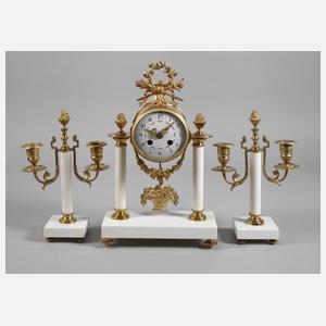 Uhrengarnitur Alabaster