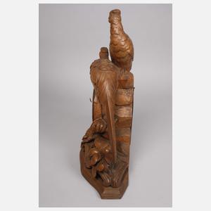 Große Kaminuhr Brienzer Schnitzerei