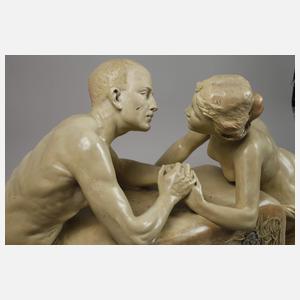 Große Figurenuhr Jugendstil