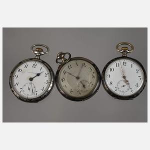 Sechs Taschenuhren Niello