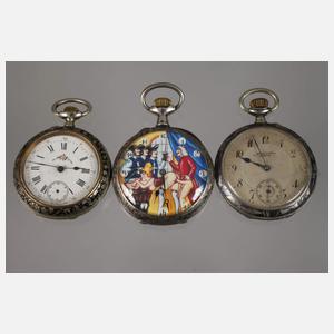 Sechs Taschenuhren Niello