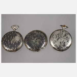 Konvolut Uhrengehäuse Niello