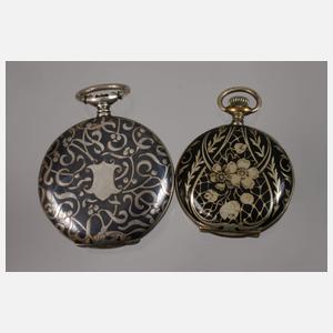 Konvolut Uhrengehäuse Niello