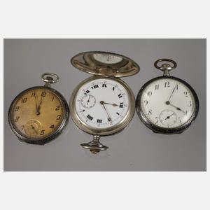 Sechs Taschenuhren Niello