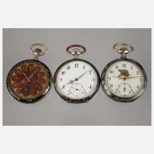Fünf Taschenuhren Niello