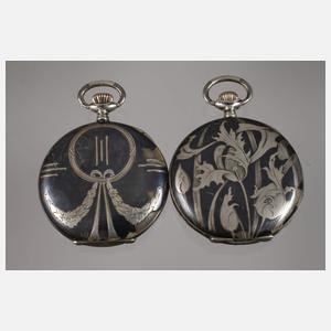 Fünf Taschenuhren Niello