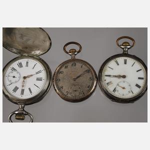 Sechs Taschenuhren Niello