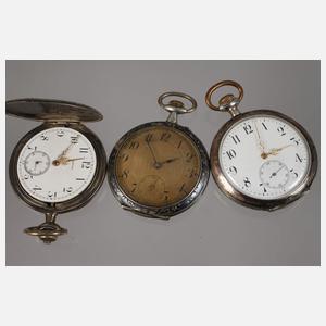 Sechs Taschenuhren Niello