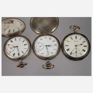 Sechs Taschenuhren Niello