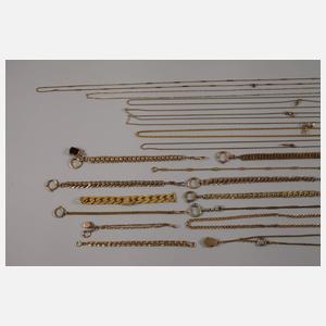 Konvolut Uhrenketten Doublé