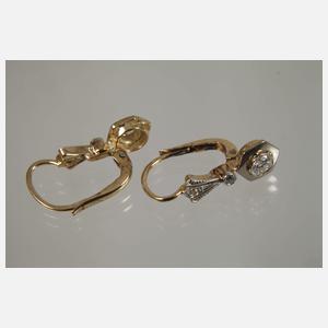 Paar Diamant-Ohrhänger Art déco