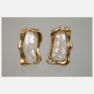 Schmuckset mit Barockperlen und Brillanten