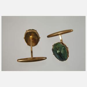 Paar Manschettenknöpfe mit Skarabäus