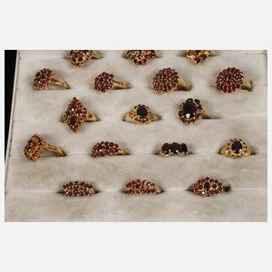 Großes Konvolut Granatringe