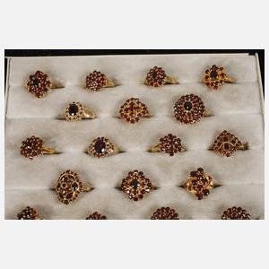 Großes Konvolut Granatringe