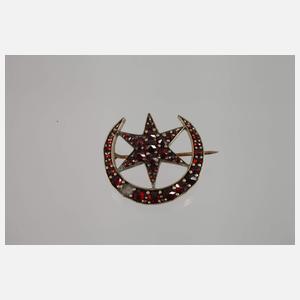 Prächtiges Granatcollier und Brosche