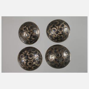 Fünf Silberteile Niellotechnik