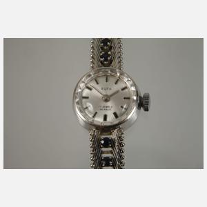 Eufa, Damenarmbanduhr, Weißgold