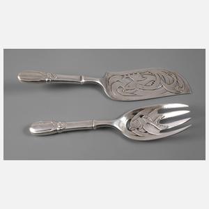 Silber Fischvorlegebesteck Evald Nielsen