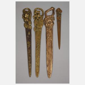 Acht Brieföffner Jugendstil