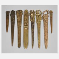 Acht Brieföffner Jugendstil111