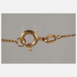 Jugendstil-Collier mit Turmalinen und Saatperlen