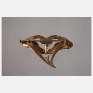 Jugendstilbrosche mit Perle