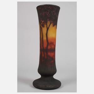 Daum Nancy Ätzglasvase Abendstimmung