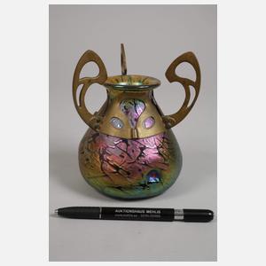 Kralik Jugendstilvase mit Metallmontierung