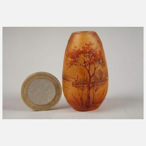 Daum Nancy Miniaturvase Landschaftsdekor