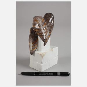 Meissen "Schleiereulen auf Postament"