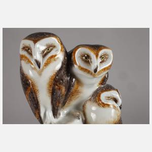 Meissen "Schleiereulen auf Postament"