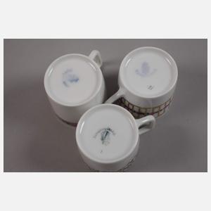 Nymphenburg drei Mokkatassen