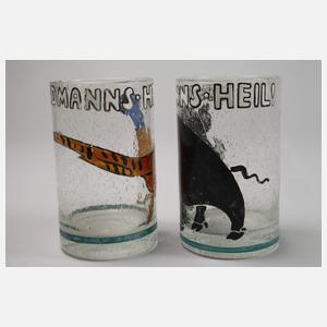 Karaffe und zwei Gläser "Waidmannsheil"