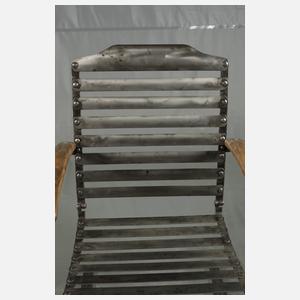 Paar Freischwinger-Gartenstühle