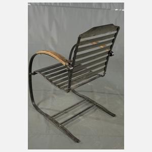 Paar Freischwinger-Gartenstühle