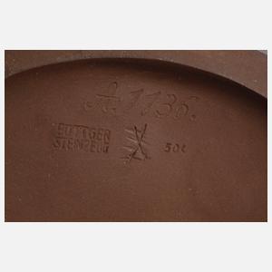 Meissen Fohlen und Pudel in Böttgersteinzeug