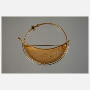 Designbrosche mit Steinbesatz