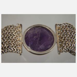 Breites Armband mit Amethyst