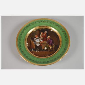 Frankreich Zierteller "Dame-Spieler"