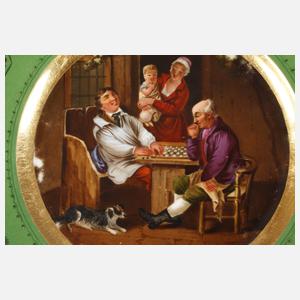 Frankreich Zierteller "Dame-Spieler"