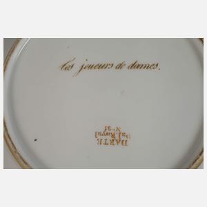 Frankreich Zierteller "Dame-Spieler"