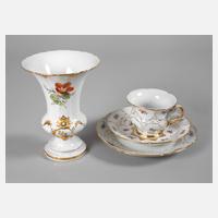 Meissen Prunkgedeck und Vase "B-Form"111