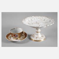 Meissen Prunktasse und Aufsatzschale111