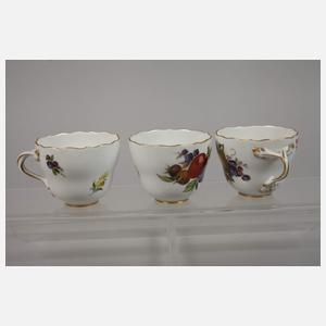 Meissen Mokkaservice "Reiche Fruchtmalerei"