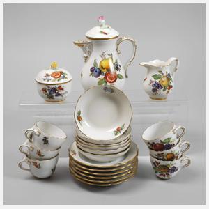 Meissen Mokkaservice "Reiche Fruchtmalerei"